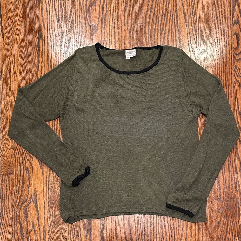 Grace Fisher Chicago Olive Green Long Sleeve Sweater